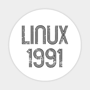 Linux 1991 - Cool Distressed Design for Free Software Geeks Magnet